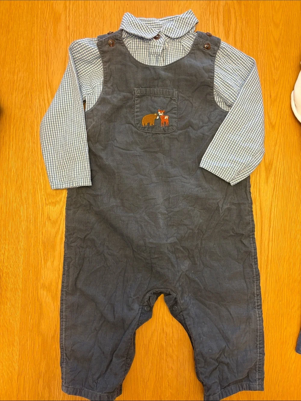Perfect for Fall- Baby Overalls Trio with Long Sleeve Layered Styles 9-12 months